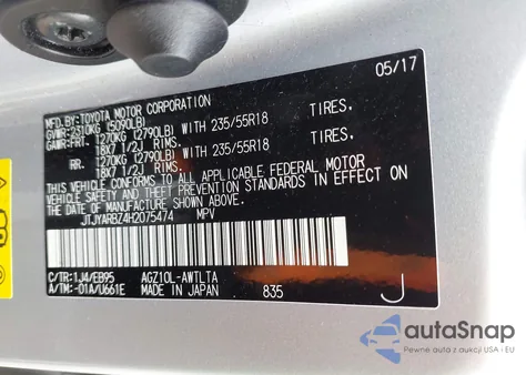 2017 Lexus Nx 200T F Sport z USA, uszkodzony, nr VIN JTJYARBZ4H2075474